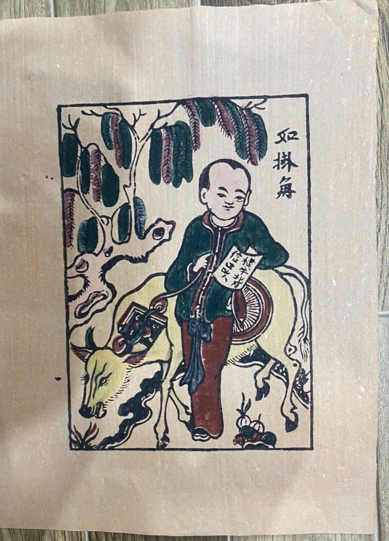 Tranh Đông Hồ - Chăn Trâu Đọc Sách